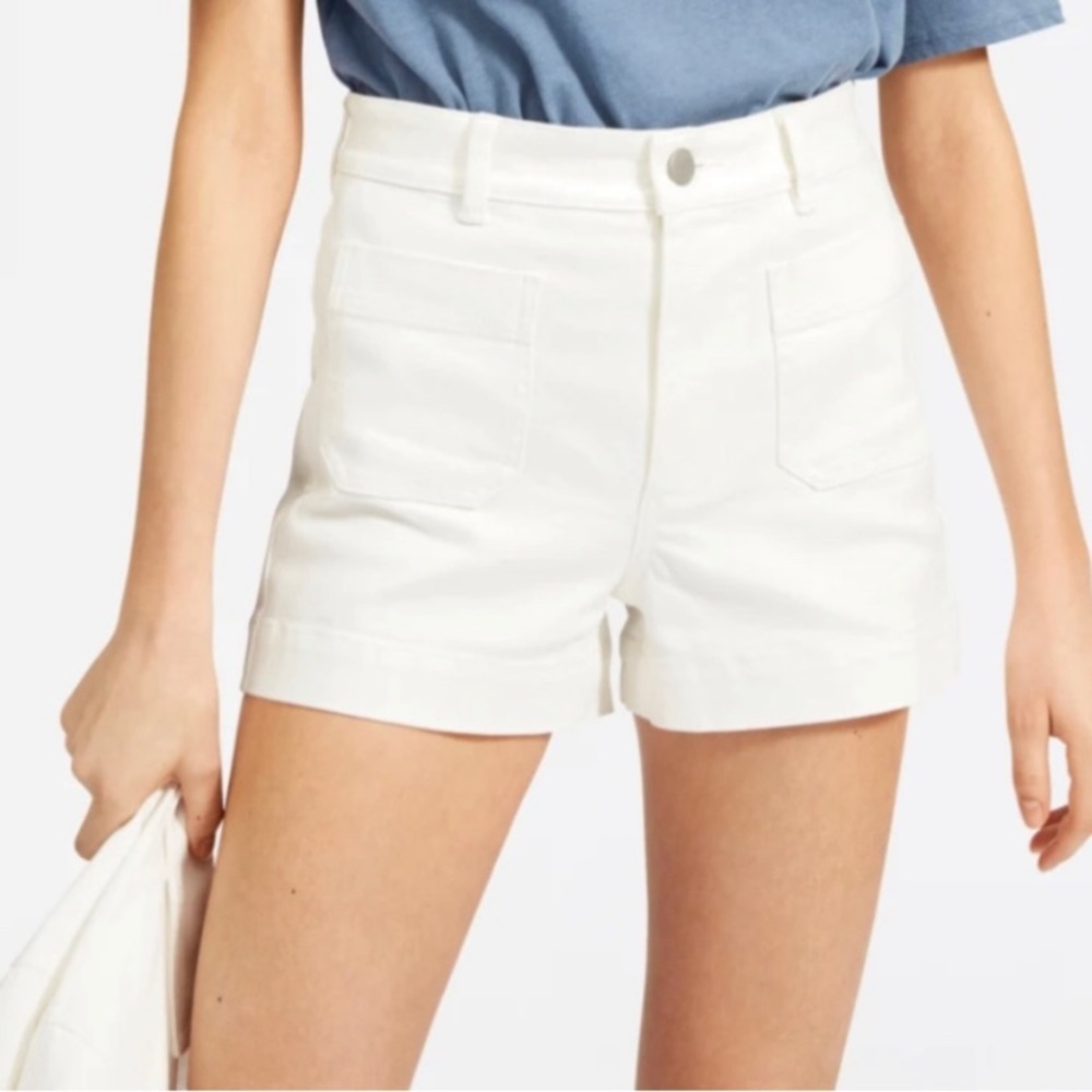 HM H&M COLLECTION WHITE HIGH WAIST JEAN SHORTS 6